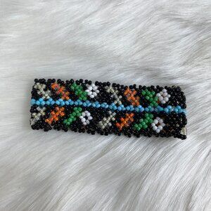 Black & Colorful Bead Loom Stretch Bracelet Seed Bead